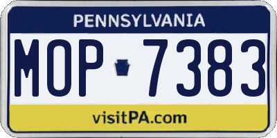 PA license plate MOP7383