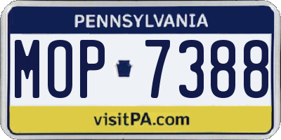 PA license plate MOP7388