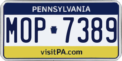 PA license plate MOP7389