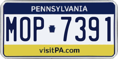 PA license plate MOP7391