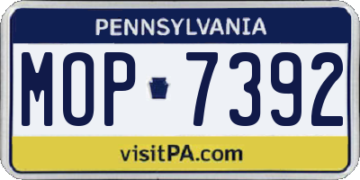 PA license plate MOP7392