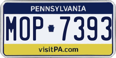 PA license plate MOP7393