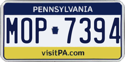 PA license plate MOP7394