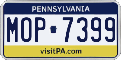 PA license plate MOP7399
