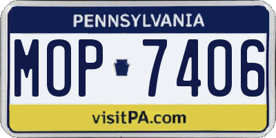 PA license plate MOP7406