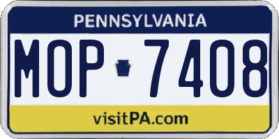 PA license plate MOP7408