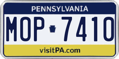 PA license plate MOP7410