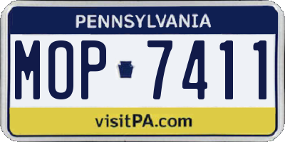 PA license plate MOP7411