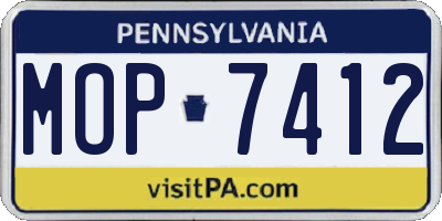PA license plate MOP7412