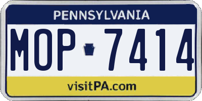 PA license plate MOP7414