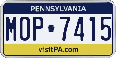 PA license plate MOP7415