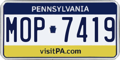 PA license plate MOP7419