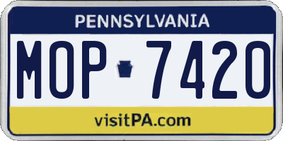 PA license plate MOP7420