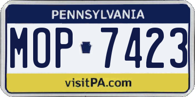 PA license plate MOP7423