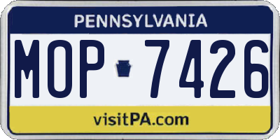 PA license plate MOP7426