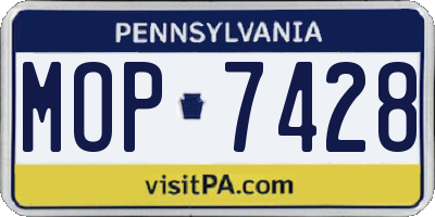 PA license plate MOP7428