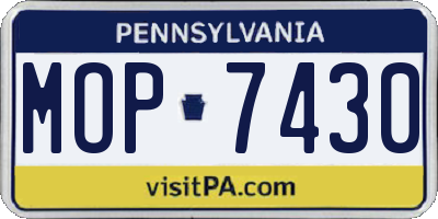 PA license plate MOP7430
