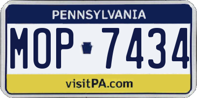 PA license plate MOP7434