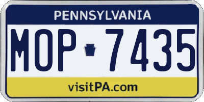 PA license plate MOP7435