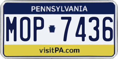 PA license plate MOP7436