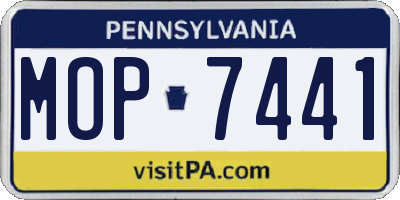 PA license plate MOP7441