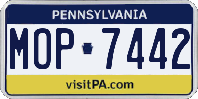 PA license plate MOP7442