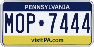 PA license plate MOP7444