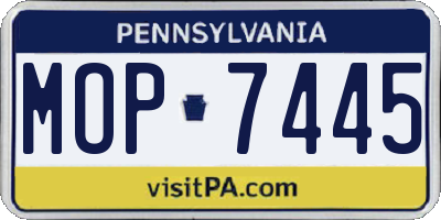 PA license plate MOP7445