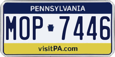 PA license plate MOP7446
