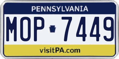 PA license plate MOP7449