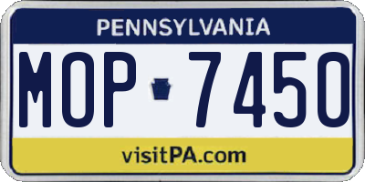PA license plate MOP7450