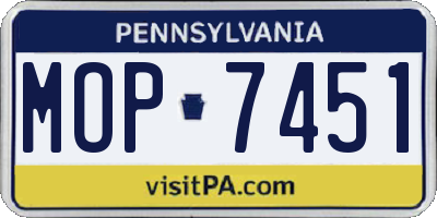 PA license plate MOP7451