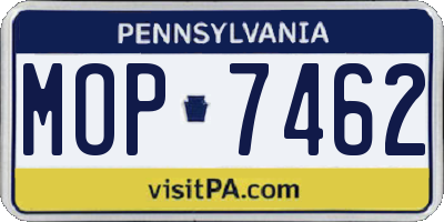 PA license plate MOP7462