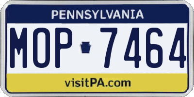 PA license plate MOP7464