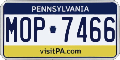PA license plate MOP7466