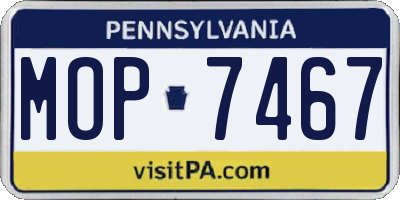 PA license plate MOP7467