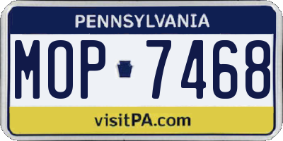 PA license plate MOP7468