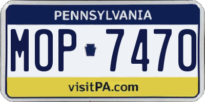 PA license plate MOP7470