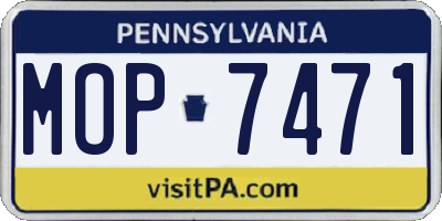 PA license plate MOP7471
