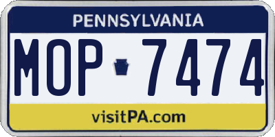 PA license plate MOP7474