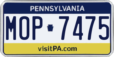 PA license plate MOP7475