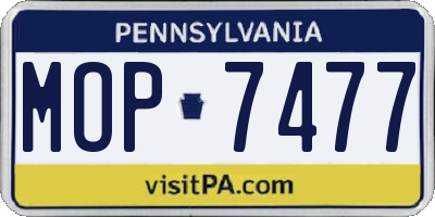 PA license plate MOP7477