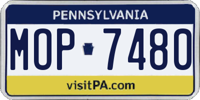 PA license plate MOP7480