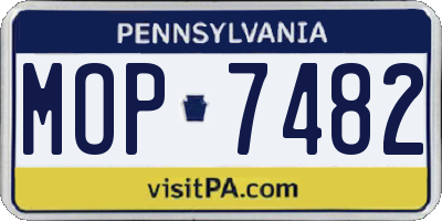 PA license plate MOP7482