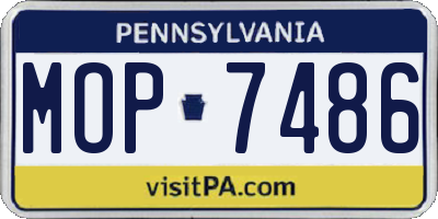 PA license plate MOP7486