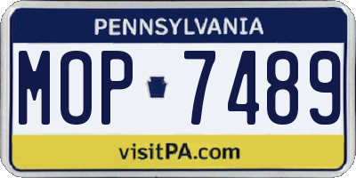 PA license plate MOP7489