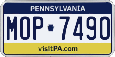 PA license plate MOP7490