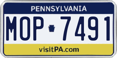 PA license plate MOP7491
