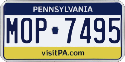 PA license plate MOP7495