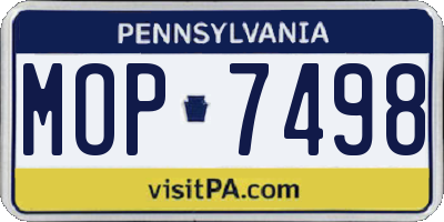 PA license plate MOP7498